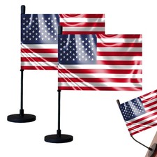 American Car Hood Flag Countries Car Flag with Magnetic Base and Flexible Pole picture