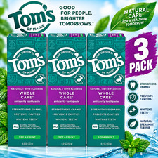 Tom's of Maine Whole Care Natural Toothpaste with Fluoride, Spearmint, (3 PACKS) picture