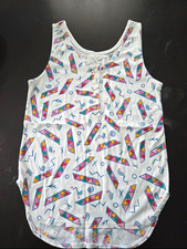 Vintage 80s/90s Back to Back Geometric Abstract Henley Tank Top picture
