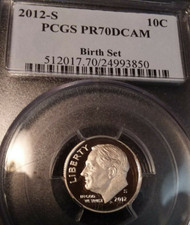 2012-S BIRTH SET PCGS PR70 DCAM ROOSEVELT  ** POP 49 KEY DATE REGISTRY PROOF ** picture