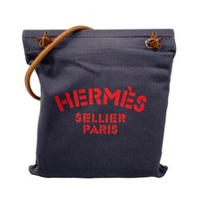 HERMES Aline MM Blue Indigo Rouge Fauve Toile chevron Veau Swift B Shoulder Bag picture
