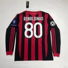 09/10 AC Milan Home Retro Jersey Ronaldinho #80 Long Vintage Red Retro Iconic picture