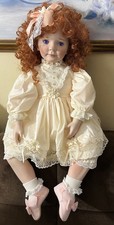 Vintage Artwork Sitting Porcelain Doll LE209/2000, 29 in, 1996 By Donna Rubert picture