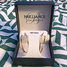 Brilliance Fine Jewelry 10K Yellow Gold Round Hoop Earrings Latch Back picture