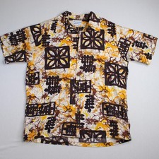 Vtg 70s Surfside Sportswear Waikiki Hawaii Aloha Shirt Oversize Floral Design L picture