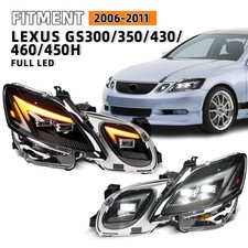 Pair LED Projector Sequential Headlights For Lexus GS300 350 430 450h 2006-2011 picture
