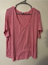 Luxe Shirt Women's Size XXL Pink Short Sleeve Scoop Neck Pullover picture