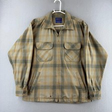Pendleton Ricky Jacket Mens Large Shadow Plaid Wool Brightwood Shirt Full Zip picture
