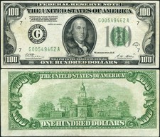FR. 2151 G $100 1928-A Federal Reserve ERROR Misalignment 1st Chicago DGS VF+ picture