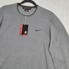 Nike Tiger Woods Collection NEW Men Large Golf Sweater Gray Crewneck Sunday picture