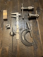 Vtg Machinist Tool Lot Starrett 436 Micrometer Starrett 93 Tap Wrench Caliper ++ picture