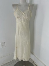 Vintage 1940s Sanforized Cotton Bias Nightgown Dress Antique Color   picture