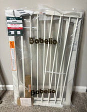 Babelio CB-M-101 Doorway Baby Safety Gate White Metal Hardware Mount 29.5-48.8