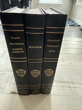 Harvard Classics Deluxe 3 Book Set Plato Marcus Aurelius Plutarch Franklin HC picture