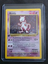 Pokemon 1999 Base Set Mewtwo 10/102 Holo 1st Edition DE German LP Played picture