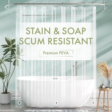Waterproof PEVA Shower Curtain Liner Magnetic Bottom Rustproof Metal Grommets picture