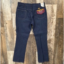 Vintage Rustler Bootcut Jeans Mens 38x32 Dark Denim Made USA Deadstock Cowboy picture