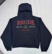 Rhude Bay of Angels Yacht Club Hoodie Navy Size M Rhude Côte d’Azur Streetwear picture