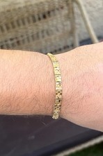 10k Solid Gold Nugget Bracelet 6mm Figaro Cuban Monaco Milano Mariner Chain 14k picture