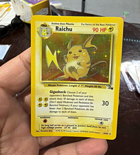 Raichu 14/62 Fossil Unlimited Holo Rare Pokemon TCG EN 90 HP picture
