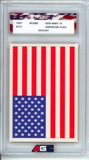 1991 Score #737 American Flag USA (AGC) American Grading Company Gem Mint 10 picture