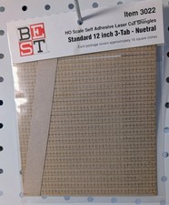 BEST Item 3022, HO Scale Self Adhesive Laser Cut Shingles, Std 12