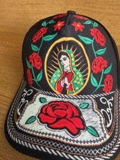 Stephen Wilson Jr PrintedVirgen Guadalupe Western Trucker Cap Flowers Saint Mary picture