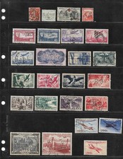 France Stamps w/Perfins; 1914-1954 BOB Issues (B/C); 25 Diff.; Very High CV  picture