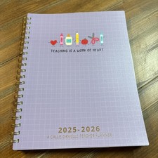 Callie Danielle 2025-2026 Teacher Planner Purple Teaching Is A Work Of Heart picture