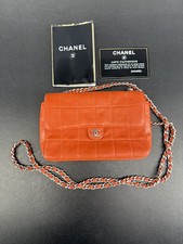 Chanel Mini Classic Belt Bag Orange Quilted Leather Silver Tone HW Rare picture