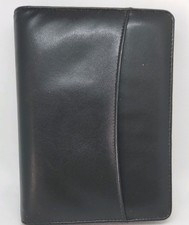 Vintage Black Leather Day Runner 6 Ring Planner Running Mate Edition Zip Around picture