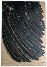 MID CENTURY ABSTRACT MODERNIST  - BLACK STREAKS OIL  -  KLINE  HARTUNG  SOULAGES picture