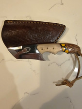 Maurice Jernigan Hand Forged ATS-34 Ram Horn Custom Fixed Blade Leather Sheath picture