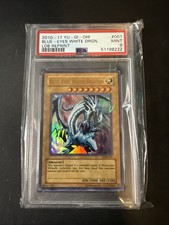 2010-2017 YuGiOh PSA 9 Blue-Eyes White Dragon LOB-001 LOB Reprint Unlimited picture