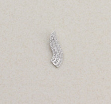 Pendant Only 10k White Gold .10 Carat Diamond Pendant Sparkly Bright 3/4