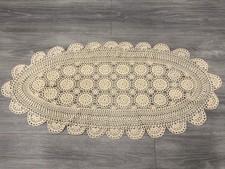 100% Cotton Beige Color Handmade Crochet Lace 14x31