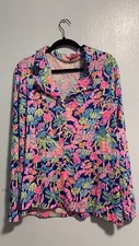 Lilly Pulitzer Pajama Top Only Oyster Bay Navy Seen And Herd Size XXL NWT NEW picture