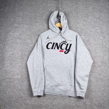 Nike Air Jordan Mens Large L Grey Cincinnati Bearcats Cincy Pullover Sweatshirt picture