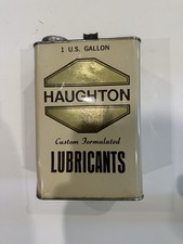 Haughton Vintage 1 U.S. Gallon Motor Bearing Oil Metal Can Gas & Oil picture