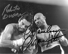 MARVELOUS MARVIN HAGLER AND ROBERTO DURAN SIGNED AUTOGRAPH 8X10 RP PHOTO BIG HIT picture