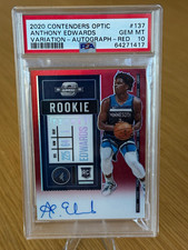 2020 Contenders Optic Anthony Edwards R Ticket Var Red /99 Auto PSA 10 Pop 10 picture