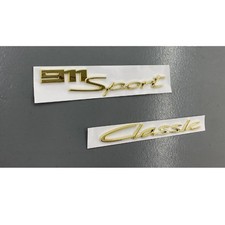 Gold 911 Sport Classic Letters Rear Badge Emblem Look Deck lid picture