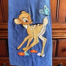 Vintage RARE 70s Antonio Giuseppe Guiseppe Embroidered Bambi Bellbottom Jeans picture