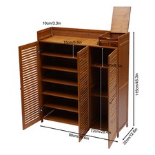 Wood Shoe Storage Rack Entryway Shoe Cabinet Shoe Organizer Closet Cabinet picture