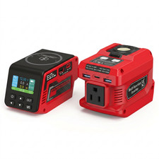 Portable Power Source Kit for Milwaukee 18V Battery AC DC Outlet 100W USB-C LED picture