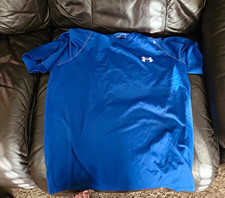 Under Armour HeatGear Men's Blue Loose Fit Crew Neck Moisture Wicking Tee S picture