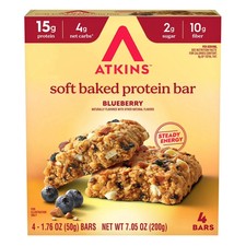 Atkins Soft Baked High Protein Bars, Blueberry, 15g Protein, 4g Net Carbs, 2g Su picture