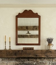 Vintage Grand Millennial Chippendale Style Scroll Wood Wall Mirror Solid Maple picture