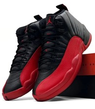 Men’s Jordan 12 Retro Flu Game Basketball Black Red Size US 7-12 NEW picture