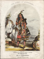 1856 THE DEATH OF MINNEHAHA antique Native American sheet music LONGFELLOW POEM picture